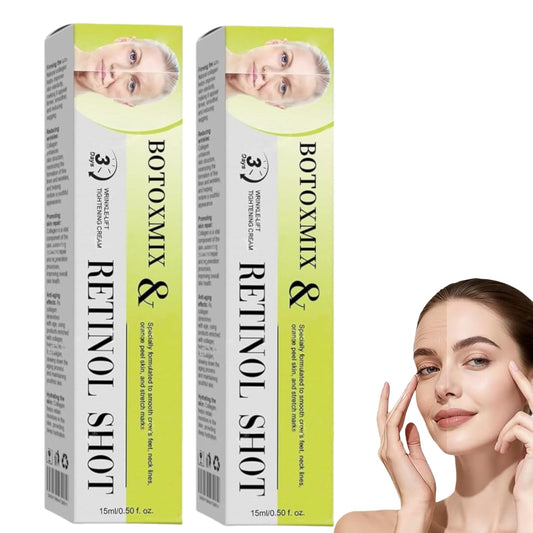 2Pcs Botoxmix & Vita-A Retinol Shot Wrinkle-Lift Tightening Cream, Vita-A Retinal Shot Tightening Booster for Wrinkles and Fine Lines, Retinol Shot for All Skin Types